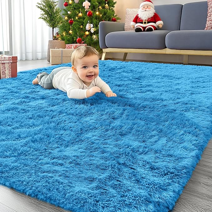 OLANLY Area Rugs for Living Room Bedroom, Machine Washable 4x5.9 ft Soft Fluffy by OLANLY