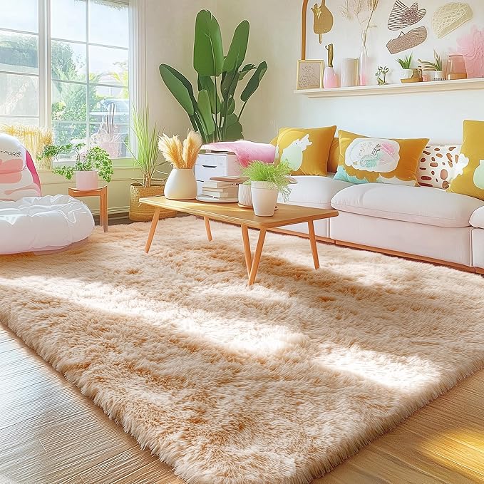 OLANLY 4x11 Area Rugs for Living Room Bedroom, Machine Washable Soft Fluffy by OLANLY