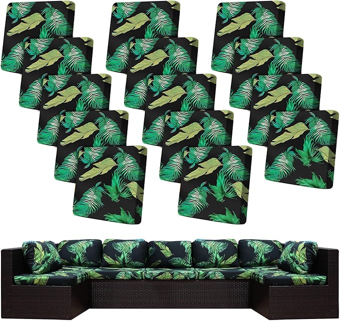 14 Pcs Stretch Patio Cushion Covers, Outdoor Couch Covers Replacement, Outdoor by BIETYONE