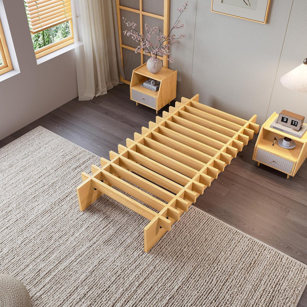 Garvee Twin Size Wood Platform Bed Frame - Easy Assembly in Minutes