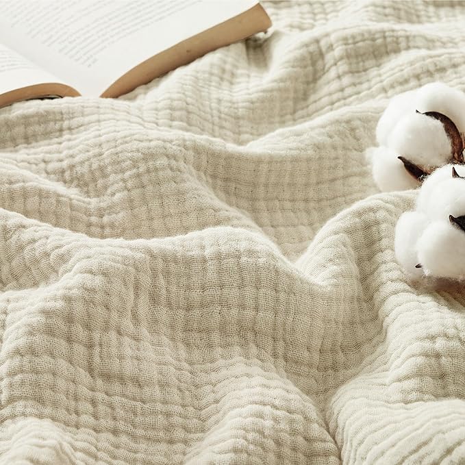 Bedsure 100% Cotton Muslin Blankets by BEDSURE