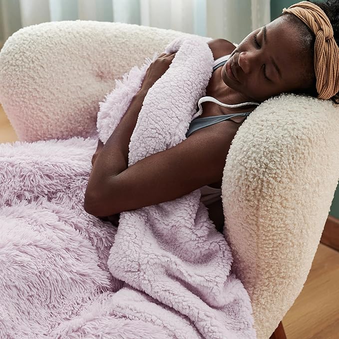 Bedsure GentleSoft Fluffy Lavender Purple King Size Blanket - Image 7