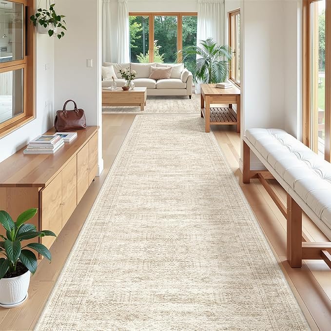 3x18 Washable Runner Rug for Hallway, Non-Slip Long Hallway Runner for Entryway by Restydon
