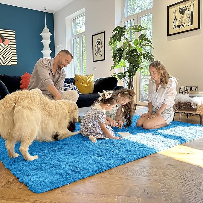 OLANLY Area Rugs for Living Room Bedroom, Machine Washable 4x5.9 ft Soft Fluffy - Image 7