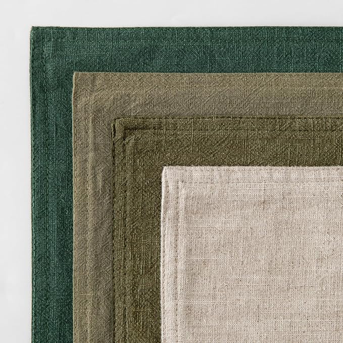 MIULEE Neutral Green Linen Pillow Covers Pack of 4 Decorative Natural Solid - Image 6