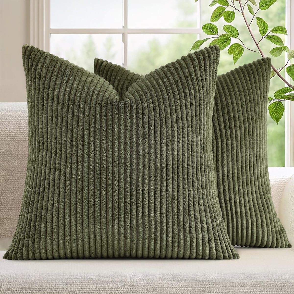 mecatny corduroy fall throw pillow covers 24x24 set, main product view