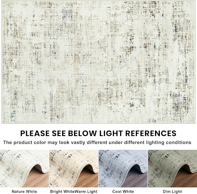 9x12 Area Rugs for Living Room Washable Rug: Anti-Skid Abstract Modern Living - Image 8
