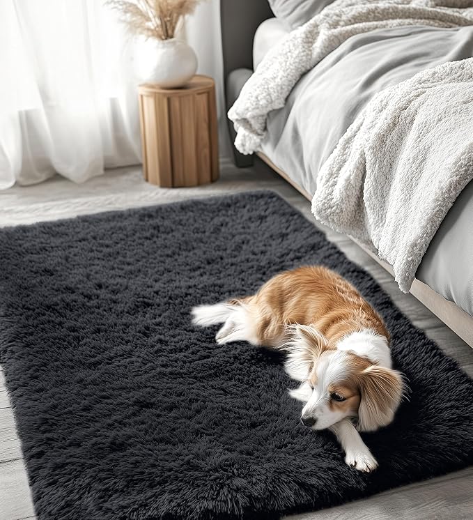 OLANLY 3x4 Machine Washable Accent Rug, Soft Fluffy Shaggy Area Rug - Image 9