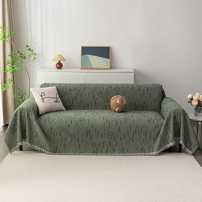 MYSKY HOME Couch Covers for 2 Cushion Couch Sofa, Chenille L Shape Sectional - Image 2