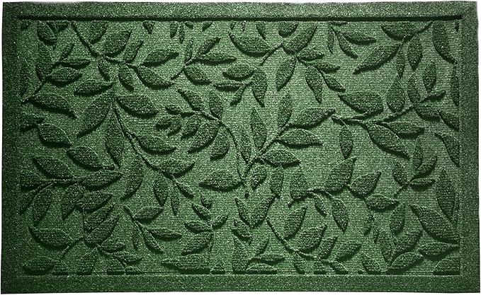 Green Leaves Outdoor Indoor Entrance Door mat, Absorbent Durable Heavy Duty - Image 3