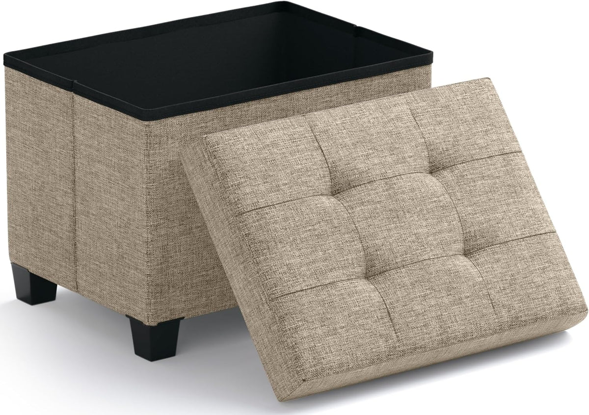 ornavo home small rectangle storage ottoman with legs, main product view