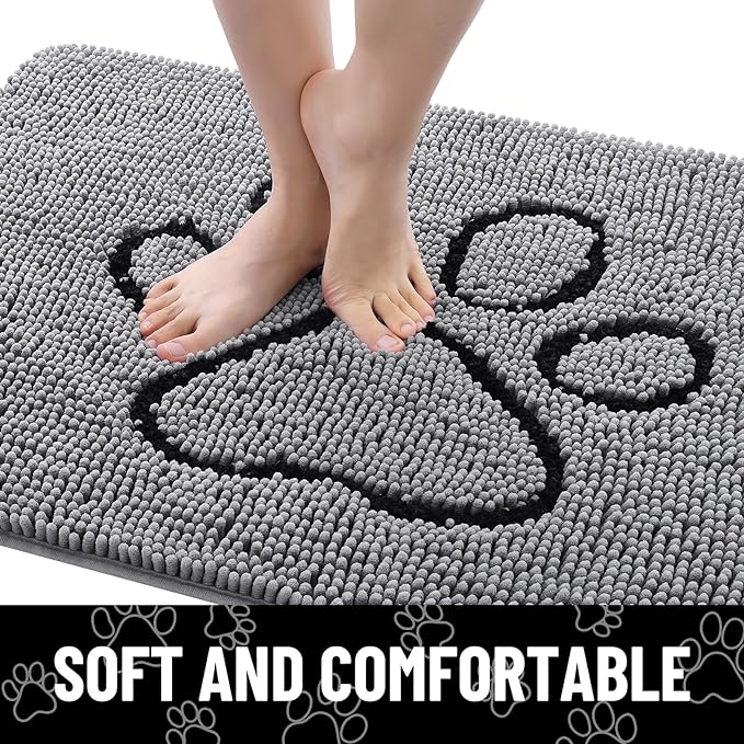 Smiry Dog Door Mat for Muddy Paws, Absorbent Dirt Trapper Non Slip Quick Dry - Image 4