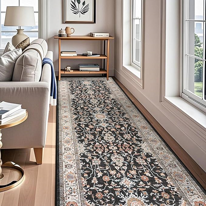 TOPRUUG Washable 4x10 Runner Rug: Vintage Non-Slip Hallway Runner Rug Stain - Image 2