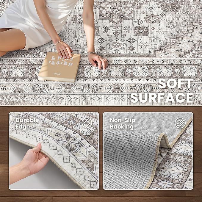 zesthome 3x5 Area Rug Ultra Soft Washable Rug, Non Slip Area Rug Indoor Entrance - Image 6