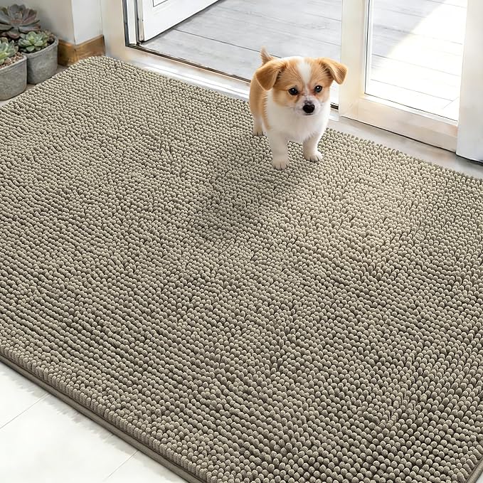 OLANLY Dog Door Mat for Muddy Paws 48x30, Absorbs Moisture and Dirt, Absorbent by OLANLY