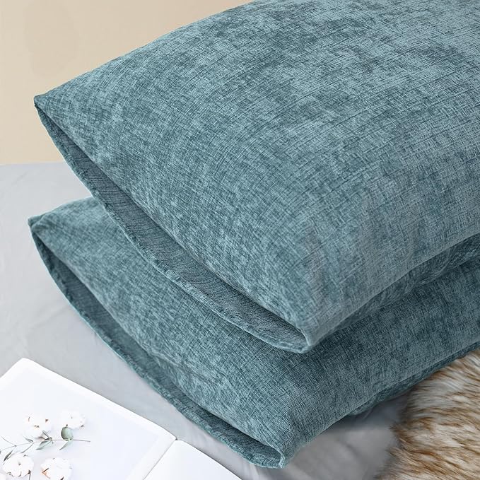 CaliTime Throw Pillow Covers Decorative 20 X 26 Inches Pack of 2 Cozy Chenille - Image 4
