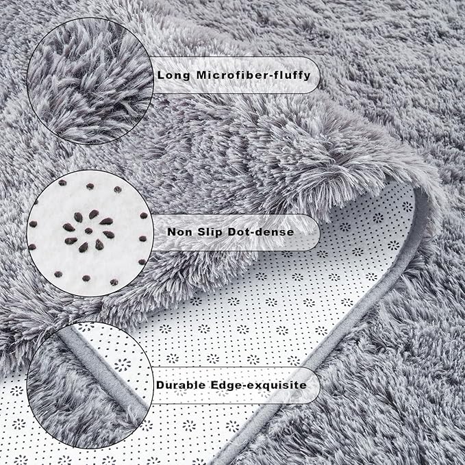 Chicrug Soft Area Rugs for Bedroom Living Room Plush Fluffy Rug 6x9 Feet - Image 7