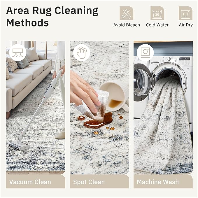 6x9 Area Rug for Living Room Washable 6x9 Non-Slip Modern Rugs for Bedroom - Image 9