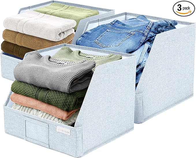 VIVIDECOR Open Front Trapezoid Closet Bins 12x12x10 – Easy Access Shelf by VIVIDECOR