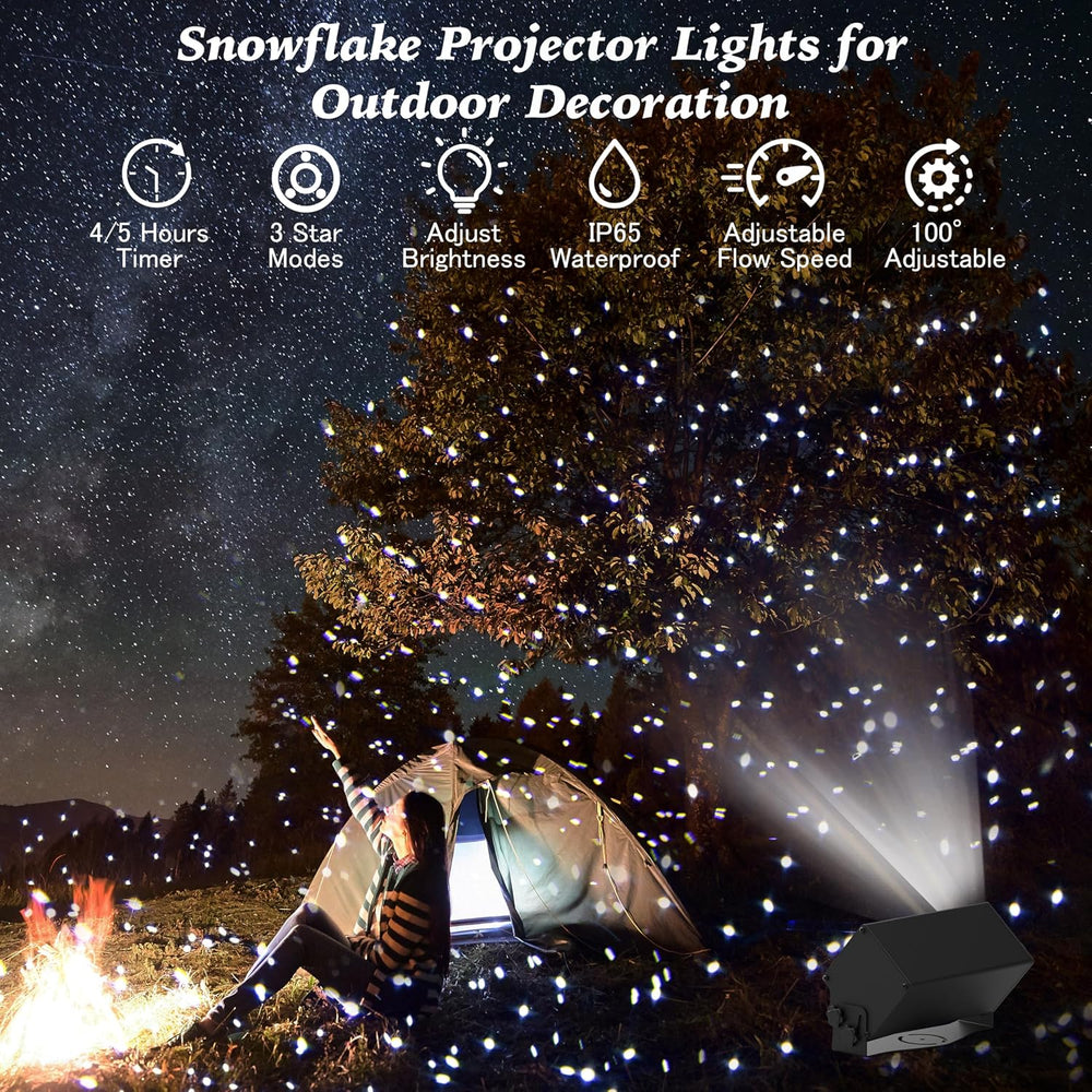 AIRIVO Outdoor Laser Lights Projector, White Laser Fairy Lights Projector, Ch...
