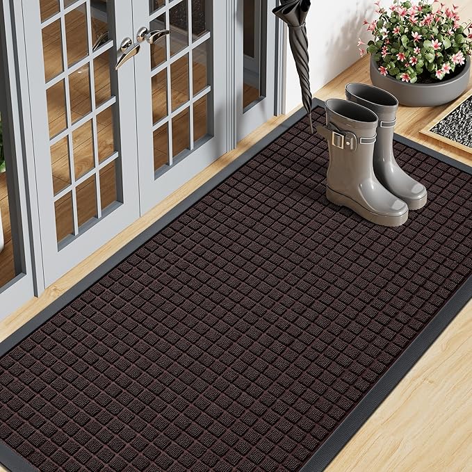 Smiry Front Door Mat Outside Entrance, Heavy Duty Natural Rubber Doormat by Smiry