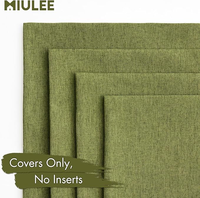 MIULEE Pack of 4 Decorative Solid Waterproof Throw Pillow Covers Linen Garden - Image 5