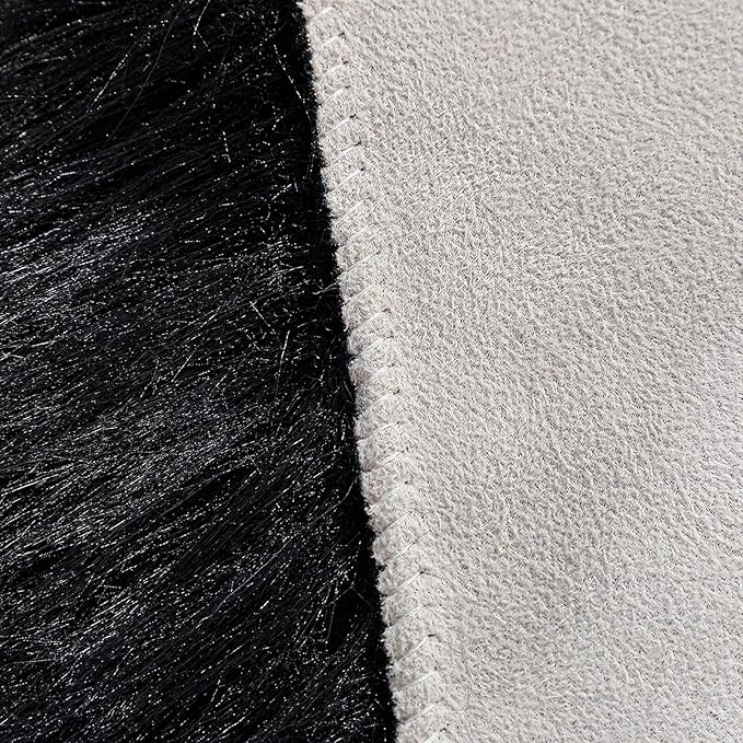 linmopm Faux Fur Rug Sheepskin Shag Fluffy Fuzzy Black 6x9 ft Rugs - Image 5