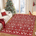 Christmas Rug 4x6 Washable Rugs, Boho Christmas Tree Snowflake Rug Non-Slip by VECARF