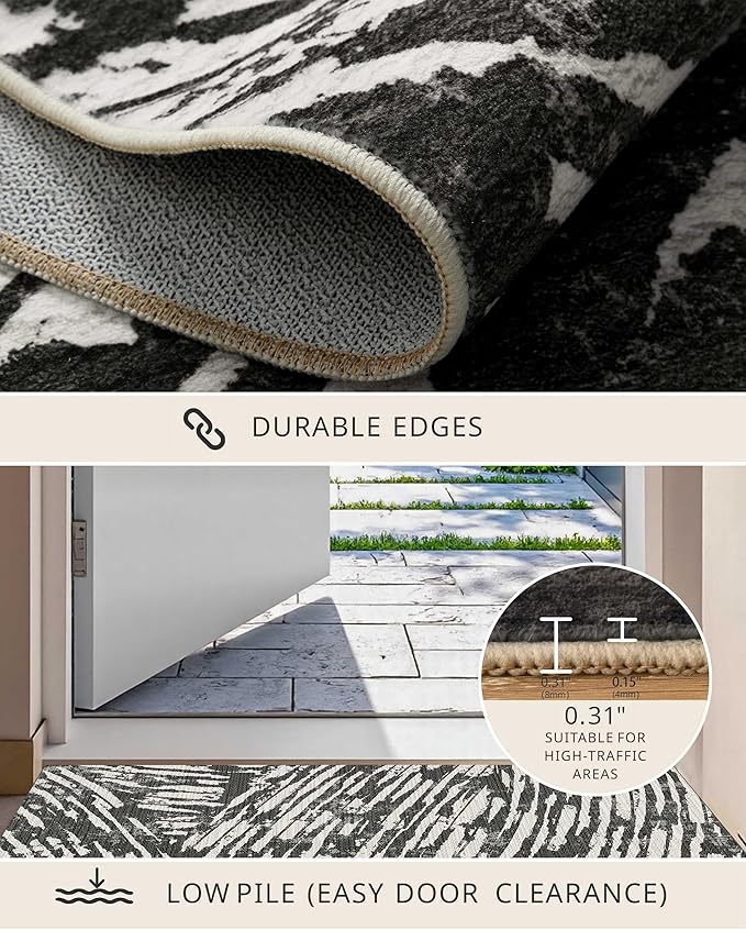 Latte&Fog 5x7 Area Rugs for Living Room Bedroom, Modern Abstract Washable Rug - Image 6