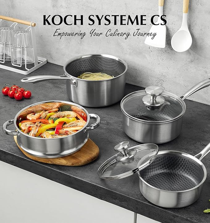 KOCH SYSTEME CS Hybrid Nonstick Stainless Steel Saucepan Set