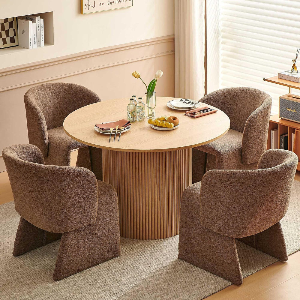 Barrel Kitchen & Dining Room Chairs Set of 6, Modern Comfy Makeup Vanity ...