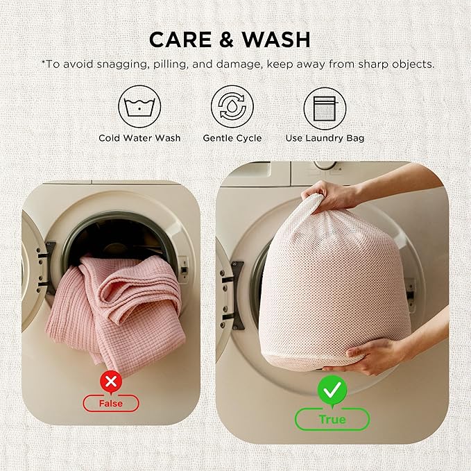 Bedsure 100% Cotton Muslin Blanket King Size - Image 6