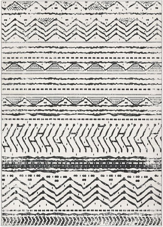 Nakagishi Area Rug Living Room Rugs: 6X9 Machine Washable Boho Large Neutral - Image 8
