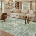 Area Rug 6x9 Abstract Rugs for Living Room 6 x 9 Washable Rugs Green Non Slip by Soalmost