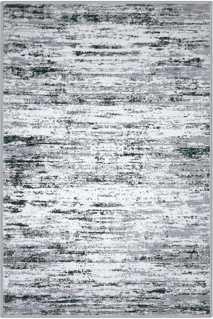 Lansny Modern Abstract 8x10 Large Machine Washable Living Room Rug Non-Slip - Image 9