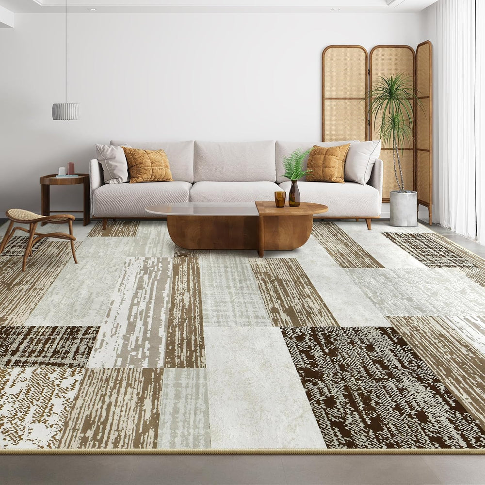 Large Area Rugs, Modern Geometric Patchwork Floor Decor Rockwood Collection
