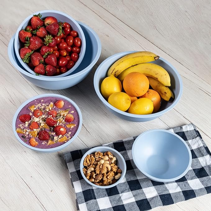 Chef Craft Eco Bamboo Fiber Mixing Bowl Set, 6 Piece Set - Image 6