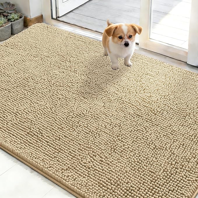 OLANLY Dog Door Mat for Muddy Paws 48x30, Absorbs Moisture and Dirt, Absorbent by OLANLY