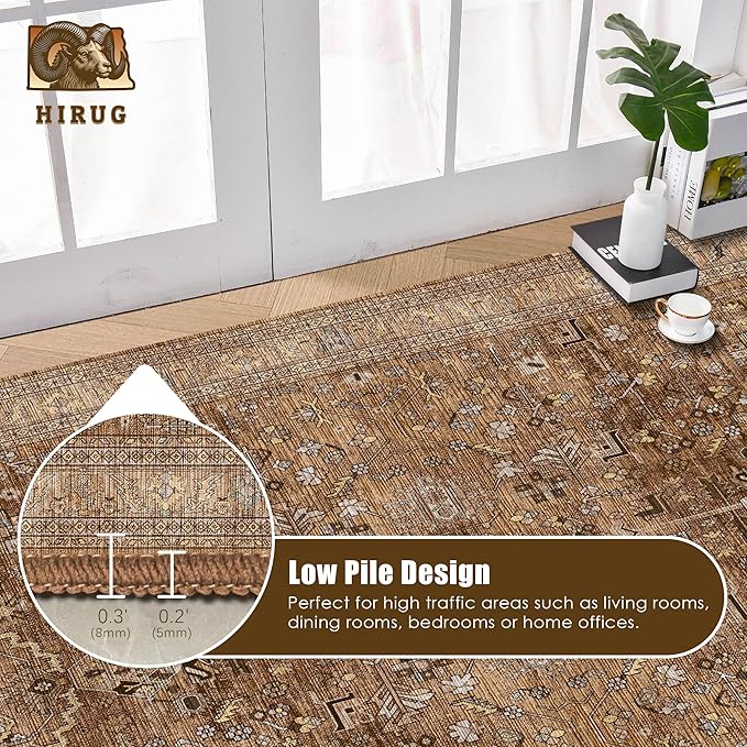 Washable Area Rug 9' x 12' Vintage Traditional Persian Mat - Image 5