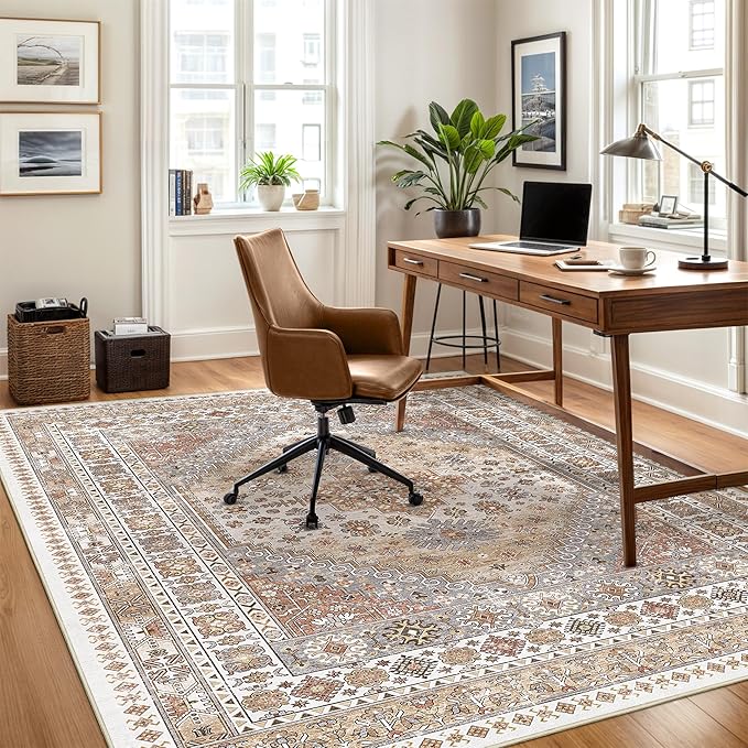 6x9 Area Rugs for Living Room, Soft Low Pile Indoor Washable Rugs for Bedroom - Image 4