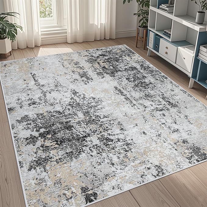 5x7 Area Rugs for Living Room Rug Washable: Abstract Rug for Dining Room by Aelenmu