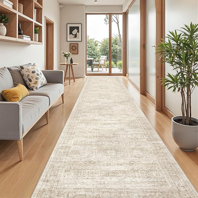 Washable Runner Rug 2.5x16, Non-Slip Long Hallway Runner by Restydon