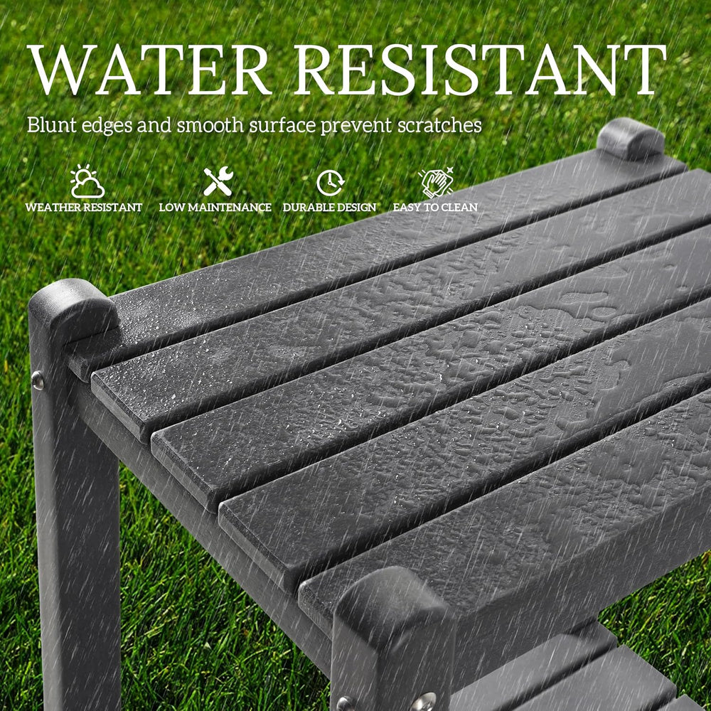 WestinTrends Malibu 36" Outdoor Adirondack HDPE 2-Tier Patio Side Table,...
