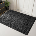 Black Leaves Outdoor Indoor Entrance Door mat, Absorbent Durable Heavy Duty by VivaNest