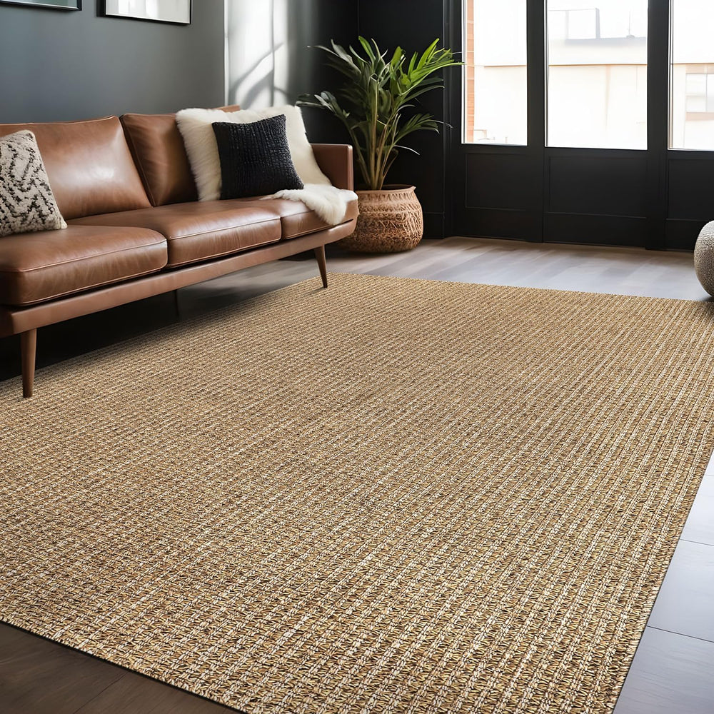 Luul Home Easy Jute Rugs 5x7 Natural Color Living Room Indoor Outdoor Area Ru...