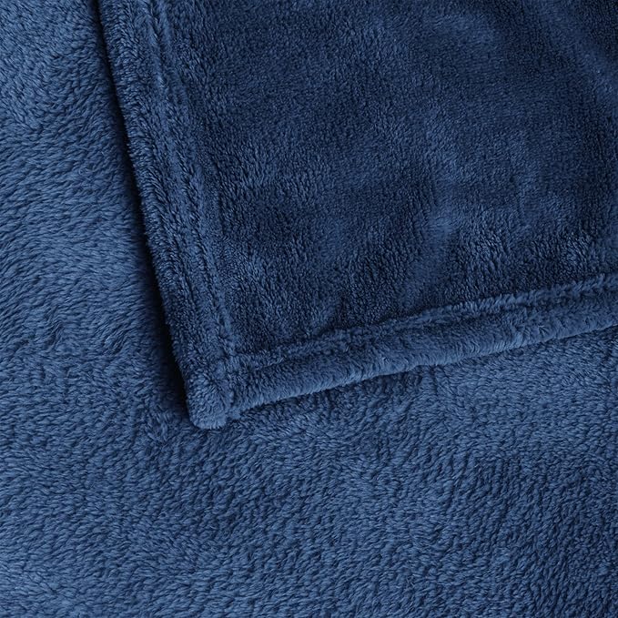 BEDELITE Fleece Blanket Navy Blue Throw Blankets - Image 9