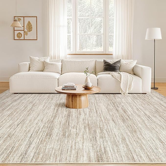 Nakagishi 6X9 Area Rugs Living Room: Washable Large Vintage Rug Neutral - Image 4