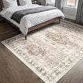 Hazo Haus Washable Neutral Farmhouse Bedroom Rug, 5x7 Area Rugs by HazoHaus