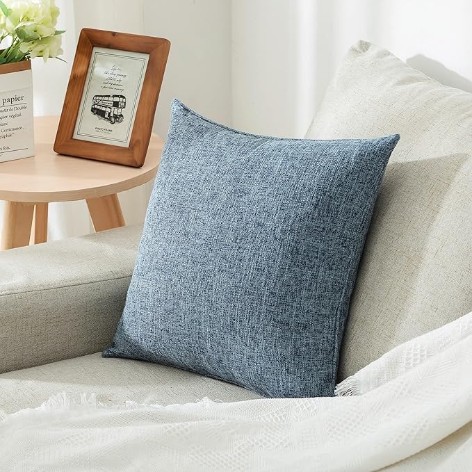 HPUK Linen Throw Pillow Covers Pack of 2, 20x20 Inch Accent Cushion Covers - Image 5
