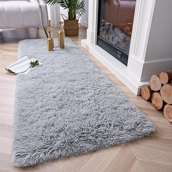 Chicrug Soft 2x10 Runner Rug for Bedroom Living Room Plush Fluffy Rug, Shag - Image 2